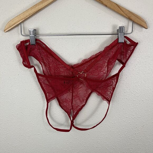 NWT Frederick's of Hollywood Lover Red Bra & Crotchless Panty Set Size 1X/2X - Picture 8 of 8